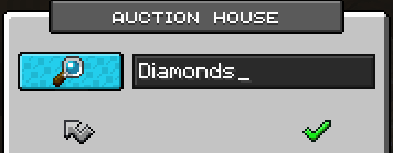 Search bar of the auction house with the input "diamonds"